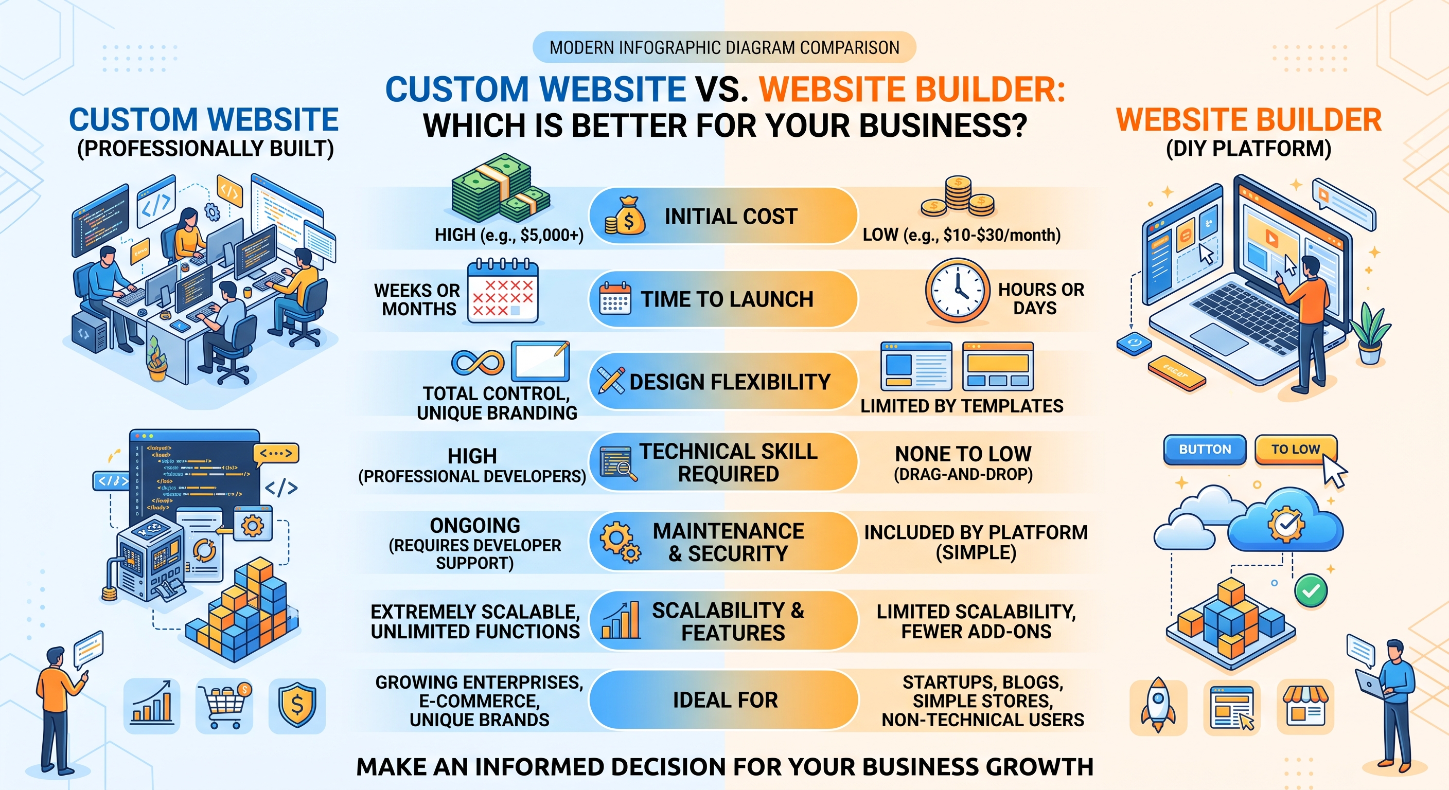 Custom Website vs. Website Builder: Which Is Better for Your Business